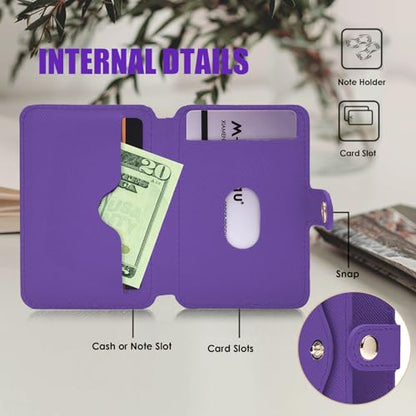 M-Plateau Phone Wallet Stick on for Cases, Sticky Wallet for Back of Phone - color: Purple