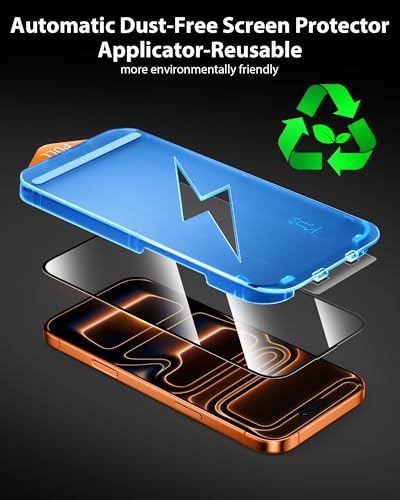 Mkeke for iPhone 17 Pro Privacy Screen Protector 3 Pack 25° Anti Spy - size: 6.3 Inch