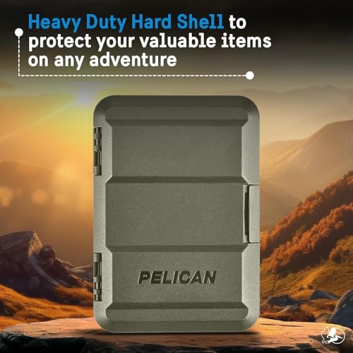 Pelican MagSafe Wallet for iPhone - Slim Magnetic Phone Wallet - OD Green | Heavy Duty MIL-STD Snap-On Magnetic Card Holder - Detachable Hard MagSafe Wallet for iPhone 17 Pro Max/16/15/14/13/Pixel 10 - color: Green, style: Protector