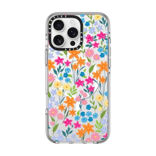 CASETiFY for iPhone 16 Pro Max Case - Impact Clear Compatible with MagSafe | Not Yellowing | 6.6 ft. 3x Military Grade Drop Protection | bright spring flowers - daisy floral pattern | Clear - color: bright spring flowers, size: Iphone 16 Pro Max (6.9")