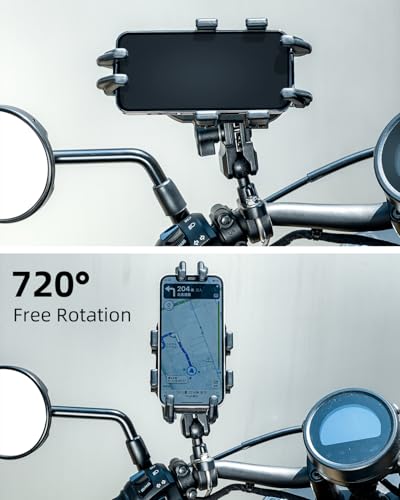 ROCKBROS Aluminum Motorcycle Bike Phone Mount with Vibration Dampener