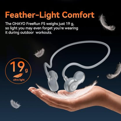 OHAYO Open Ear Headphones, Bluetooth 6.0 Air Conduction Sports Earbuds, 19g - color: Gray