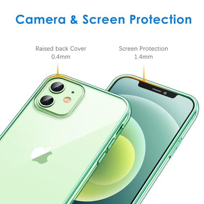 JETech Case for iPhone 12 mini, Anti-Yellowing, Midnight Green | Shockproof Protection, Scratch Resistant Hard PC Back, Durable Transparent TPU Bumper - color: Midnight Green