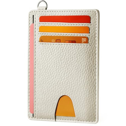 Mayski Slim Wallet, Credit Card Holder for Women, Minimalist Front Pocket RFID Blocking Card Cases, Small Wallet Women Men(Litchi Beige) - color: Litchi Beige