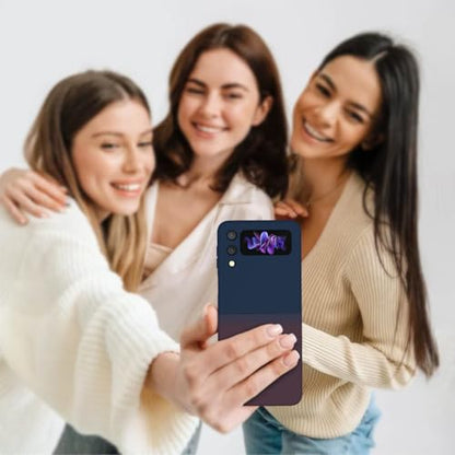 Compatible with Galaxy Z Flip 4 Case, Magnetic Gradient Color | Soft TPU Phone Cover with Camera Lens Protector Cover for Galaxy Z Flip 4 6.7 Inch, Blue to Dark Red Gradient(10-12) - color: Blue & Dark Red