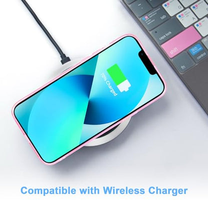 JJGoo Compatible with iPhone 13 mini Case, Soft Transparent Shockproof Protective Slim Thin Bumper Phone Cover for iPhone 13 mini - 5.4 inch, Translucent Pink - color: Pink