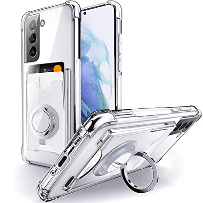 Shields Up for Samsung Galaxy S21 Case with Card Holder Stand, Clear - color: Clear, size: Galaxy S21