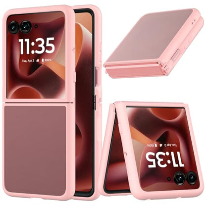 Case for Motorola Razr Ultra 2025/Razr Ultra 2026 Phone Case,Slim-Fit Hard PC Bumper Shockproof Silicone Protective Cases,Pink - color: Pink-Motorola Razr Ultra 2025/2026
