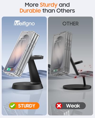 Meifigno Magnetic Wireless Charger for Samsung S26 Ultra/Galaxy Watch8/Buds - color: BLACK