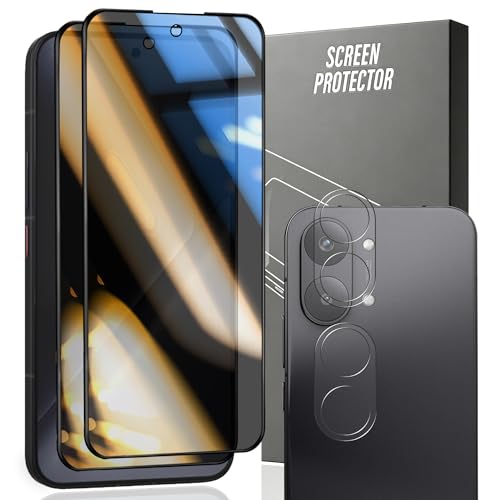 2+2 Pack Privacy Screen Protector for Xiaomi Poco X8 Pro Max, Anti-Spy Tempered Glass with Camera Lens Protector, 9H Anti-Scratch, Bubble Free, Case Friendly - size: for Poco X8 Pro Max