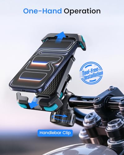 LOXP Anti-Shake Bike Phone Mount with 2026 Dual Vibration Dampener - color: Blue