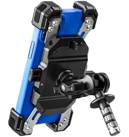 VAZESWIN Motorcycle Fork Stem Phone Mount, 1s Lock & Release, Safety Lock