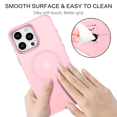 BENTOBEN Magnetic for iPhone 16 Pro Max Case,(Compatible with MagSafe) (Military Grade Drop Protection) Slim Translucent Matte Shockproof with Anti-Fingerprint Phone Case 6.9",Light Pink - color: Light Pink