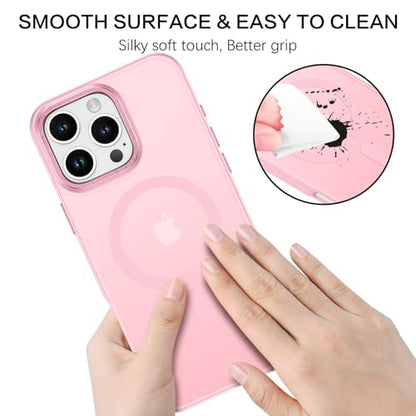 BENTOBEN Magnetic for iPhone 16 Pro Max Case,(Compatible with MagSafe) (Military Grade Drop Protection) Slim Translucent Matte Shockproof with Anti-Fingerprint Phone Case 6.9",Light Pink - color: Light Pink