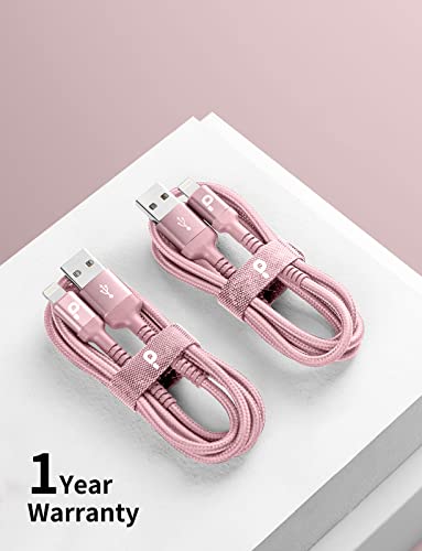 iPhone Charger Cable 3FT 2Pack USB to Lightning Cable Extra Durable Braided - color: Pink, size: 3FT, style: USB A to Lightning