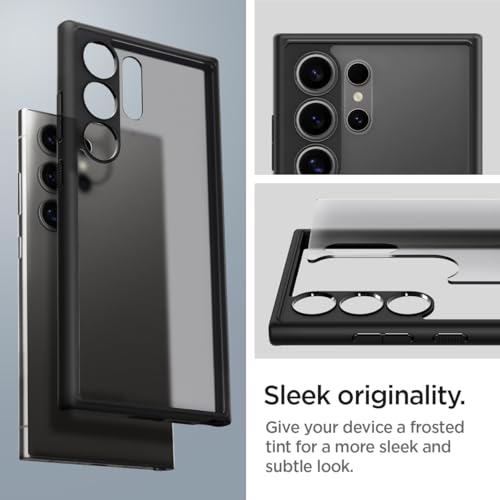 Spigen Ultra Hybrid for Galaxy S24 Ultra Case, Frost Black | Anti-Yellowing Resin, Air Cushion Technology, Military-Grade Drop Protection, Raised Camera Protection, Wireless Charging - color: Frost Black, size: Galaxy S24 Ultra