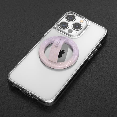 Encased Magnetic Phone Grip Holder, Compatible with MagSafe - Cute Color Combo Iridescent Silicone Finger Loop Ring for iPhone (Gradient Halo) - color: Gradient Halo
