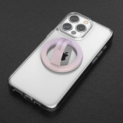 Encased Magnetic Phone Grip Holder, Compatible with MagSafe - Cute Color Combo Iridescent Silicone Finger Loop Ring for iPhone (Gradient Halo) - color: Gradient Halo