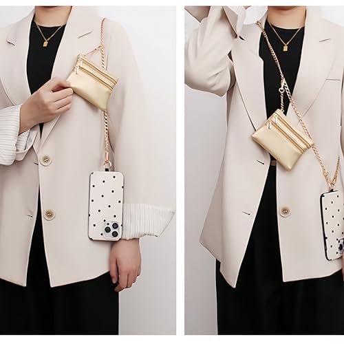 Clip and Go Strap for Phone with Wallet Crossbody - color: Black Chain