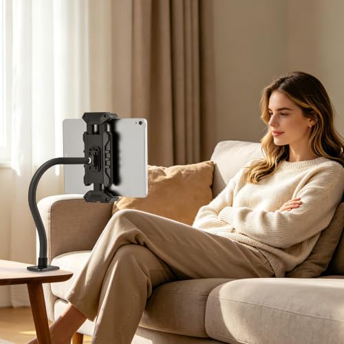 Tablet Stand Holder, Gooseneck iPad Desk Mount with C-Clamp