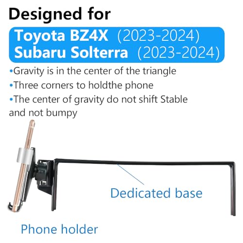 Car Phone Holder for Toyota bZ4X 2023 2024 2025 and Subaru Solterra 2023 2024 2025 Auto Interior Accessories Best Cell Phones Mount Cellphone Mobile Cradle Charging Navigation Screen Stand - color: Toyota bZ4X 2023-2025,Subaru Solterra 2023-2025