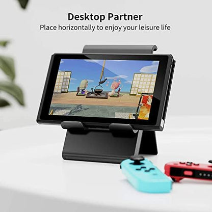 SAIJI Adjustable iPad Stand for Desk Portable Foldable Tablet Stand -Black - color: Black