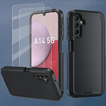 for Samsung Galaxy A14 5G case,A14 5G Heavy Duty case,[Military Grade Protective ][Shockproof] [Dropproof] [Dust-Proof], ONLY Fit Galaxy A14 5G Phone (Black) - color: Black