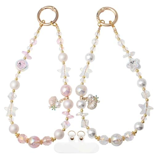 Beaded Phone Wrist Strap, Crystal Key chain Wristlet, Cute Purse Bag Charms - style: Style3