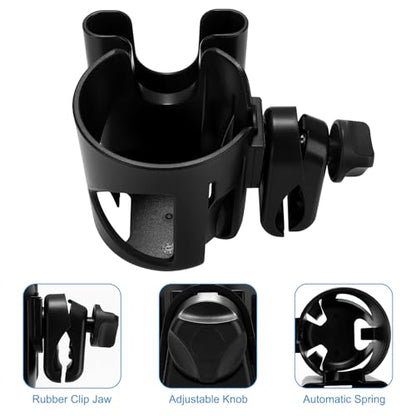 Accmor Stroller Cup Holder, Cup Holder for Walker Bike Wheelchair - color: Cup Phone Holder-Black