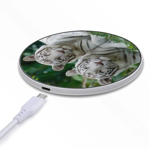 Tiger Print Wireless Charger SlimWireless Charging Pad Anti-Slip Charger Mat for Men Women