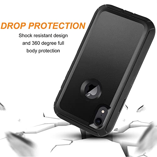 Co-Goldguard Case for iPhone XR Case 3-Layer Heavy Duty Bumper Cover Military Grade Drop Protection Shockproof Phone Case for iPhone XR 6.1 Black - color: Black01