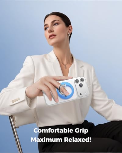 SUPERONE MagSafe Phone Grip, Adjustable Magnetic Phone Ring Holder Stand - color: Blue