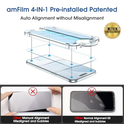 amFilm OneTouch for iPhone Air Screen Protector 6.5'' Tempered Glass - size: 17-6.5”