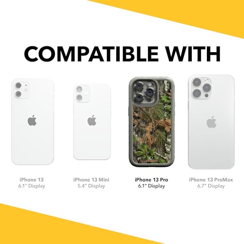 Mossy Oak | Obsession | Dual-Layer Case in Gray Designed for iPhone 13 Pro Shock & Drop Proof - Durable | As Seen on Shark Tank - color: Obsession | Gray, size: Apple iPhone 13 Pro