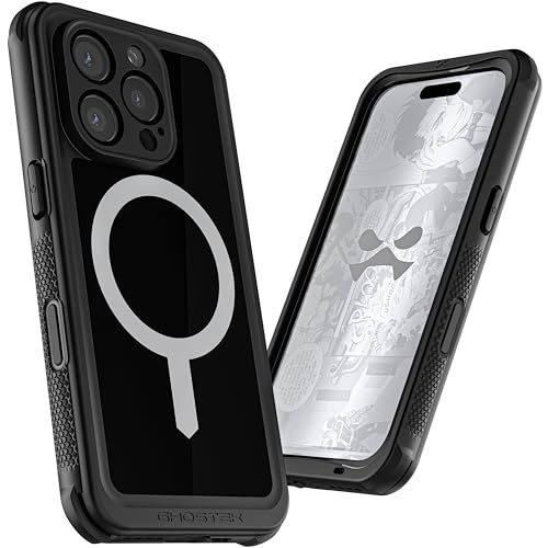 Ghostek Nautical Waterproof iPhone 16 Pro Case with Belt Clip Holster - Screen and Camera Protector, Apple MagSafe Compatible, Rugged Heavy Duty Cover (6.3 Inch, Black) - color: Black, size: iPhone 16 Pro
