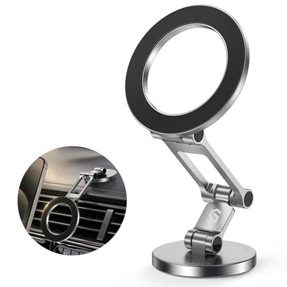 Syncwire Fits MagSafe Car Mount Magnetic Phone Holder for Dash and Tesla - color: Titanium Silver