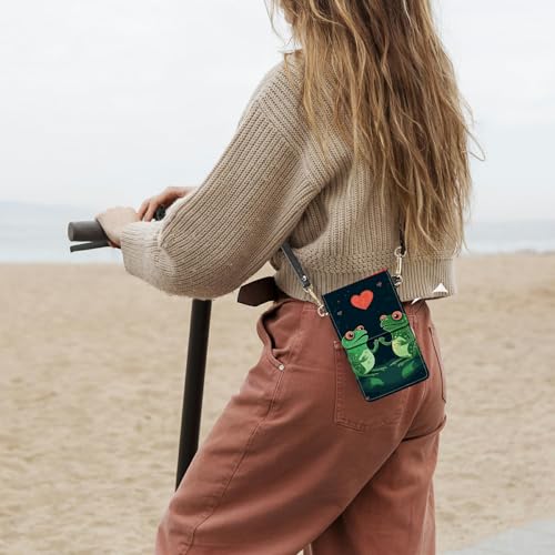 Small Crossbody Bags with Adjustable Shoulder Strap - color: Couple Frogs