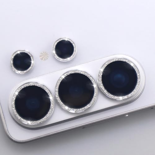 for Samsung Galaxy S26 Ultra Camera Lens Protector, Bling Glitter Metal Ring Tempered Glass Lens Cover Accessories (Silver) - color: Silver