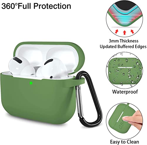 Lerobo for AirPods Pro 2 Case with Keychain, Olive Green - color: Olive Green