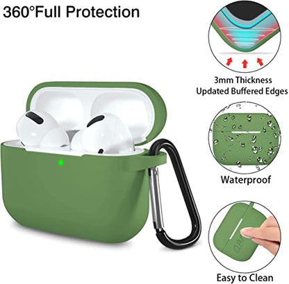 Lerobo for AirPods Pro 2 Case with Keychain, Olive Green - color: Olive Green