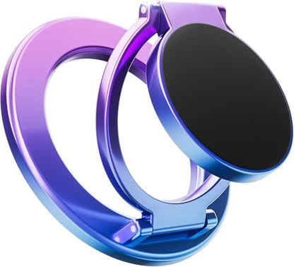 SUPERONE Dual-Sided Magnetic Ring Holder, Colorful Gym Phone Grip Kickstand - color: Colorful