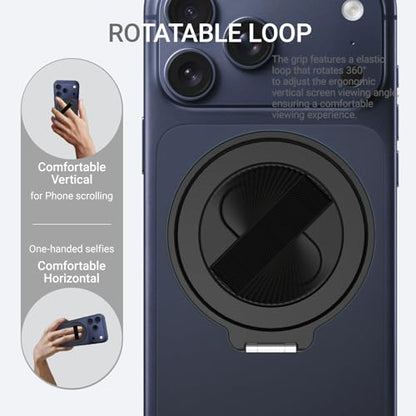 Grat 4 for Magsafe Magnetic Phone Grip Stand, Black - color: Black