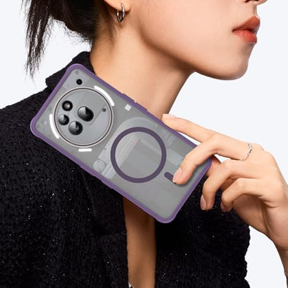 Asuwish Phone Case for Nothing Phone (3a) Pro, Compatible with Magsafe Magnetic, Translucent Matte Anti-fingerprint Back, Military Grade DropProof Shockproof Protective Cell Cover 3 a Women Men Purple - color: Purple