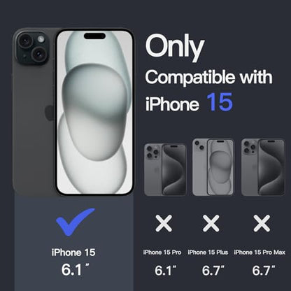 JETech Case for iPhone 15, Anti-Yellowing, Black | Shockproof Protection, Scratch Resistant Hard PC Back, Durable Transparent TPU Bumper - color: Black, size: iPhone 15