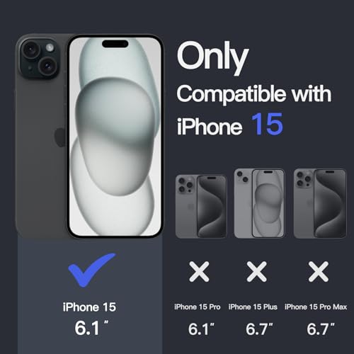 JETech Case for iPhone 15, Anti-Yellowing, Black | Shockproof Protection, Scratch Resistant Hard PC Back, Durable Transparent TPU Bumper - color: Black, size: iPhone 15