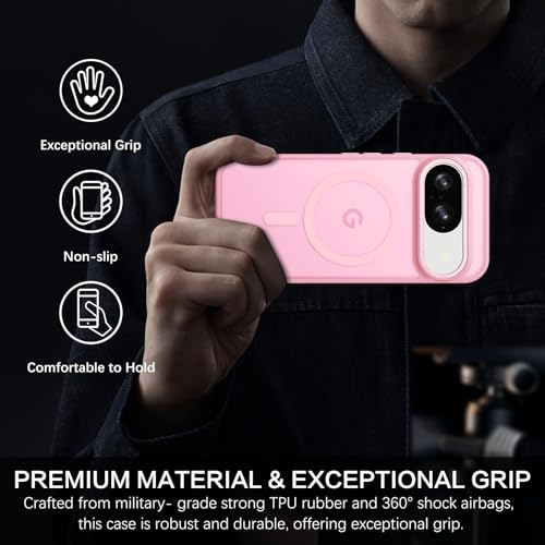 BENTOBEN for Google Pixel 9 Case [Compatible with Magsafe] Translucent Matte Magnetic Pixel 9 Case Slim Thin Shockproof Women Men Girls Boys Protective Phone Cases for Google Pixel 9 6.3", Tender Pink - color: Tender Pink