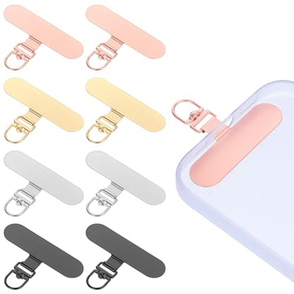 Sibba 8 Pack Metal Phone Tether Tab 360° Rotating Cell Phone Lanyard Patch
