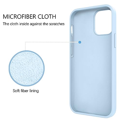 GUAGUA Compatible with iPhone 13 Case 6.1 Inch Liquid Silicone Soft Gel Rubber Slim Thin Microfiber Lining Cushion Texture Cover Shockproof Protective Phone Case for iPhone 13, Light Blue - color: Light Blue, size: iPhone 13