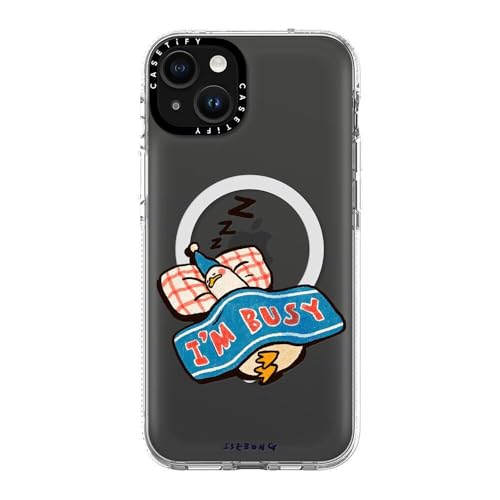 CASETiFY for iPhone 15 Plus Case - Impact Clear Compatible with MagSafe | Not Yellowing | 6.6 ft. 3X Military Grade Drop Protection | I'm so busy | Clear - color: I'm so busy, size: Iphone 15 Plus (6.7")