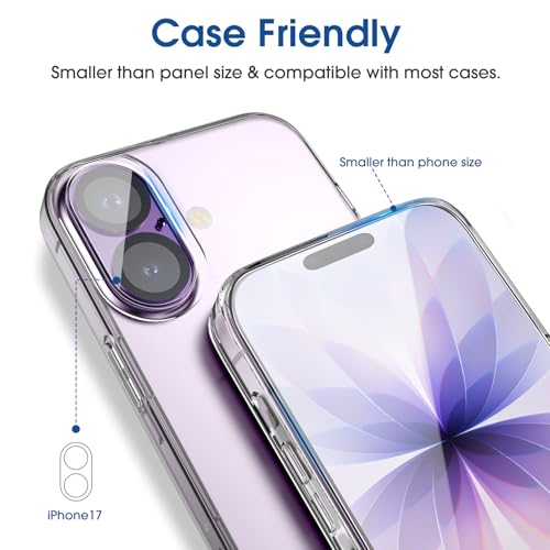 amFilm OneTouch for iPhone 17 Screen Protector 6.3'' Tempered Glass - size: IPH17-6.3”